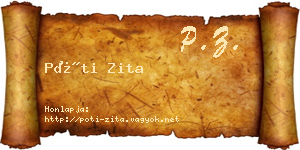 Póti Zita névjegykártya